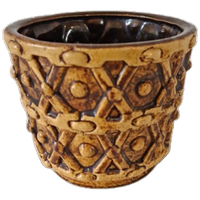 Vintage Bloempot Okergele Pot Retro Potje Voor Kamerplant