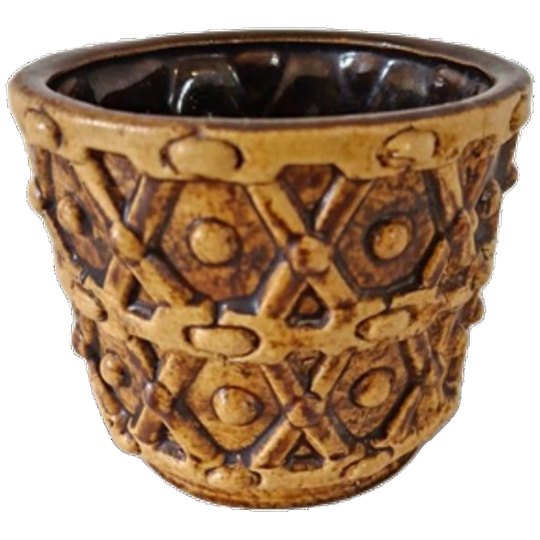 Vintage Bloempot Okergele Pot Retro Potje Voor Kamerplant 1