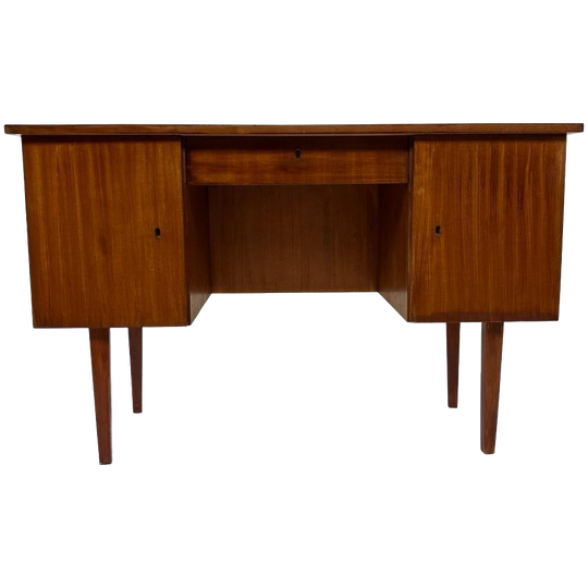 Vintage Bureau Werkplek Desk Jaren 60 Teak Fineer 1