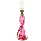 Roze Kristallen Tafellamp Val Saint Lambert Swirl Sixties thumbnail 1