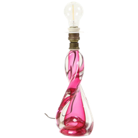 Roze Kristallen Tafellamp Val Saint Lambert Swirl Sixties