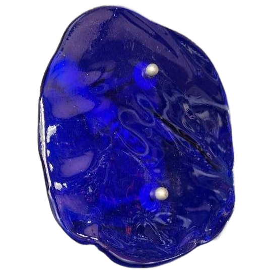 Wandlamp In Blauw Geblazen Murano-glas, Jaren 70 1