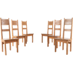 Set Of 6 Pine Chairs By Roland Wilhelmsson For Karl Andersson & Söner Sweden 1960’s thumbnail 1
