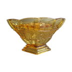 Art Deco Vaas Met Pique Fleur Amber Persglas thumbnail 1