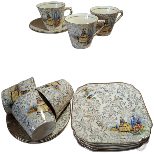Vintage Empire Engeland Shelton 1039 Porcelein Koffieservies 1