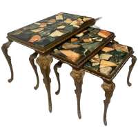 Vintage Nesting Tables / Mimiset Met Onyx Bladen Regency Stijl