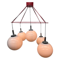 Xxl Cluster Of Opaline Globes - De Stijl / Gispen (Attr.) - Dutch Design Chandelier