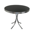 Bel Air - Dining Table - Round (88Cm Diameter) - Chrome Frame - Vintage Americana thumbnail 1