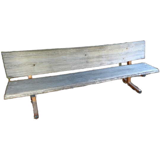 Prachtige Vergrijsde Boomstam Tuinbank 242 Cm 1