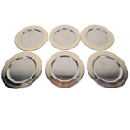 6 X Vintage Inox Borden Met Vergulde Rand “tuttogold Italy thumbnail 1