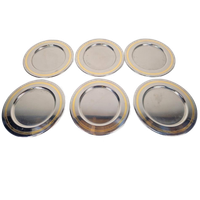 6 X Vintage Inox Borden Met Vergulde Rand “tuttogold Italy