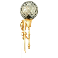 Vintage Wandlamp Lamp Jaren 80 Glas Goud