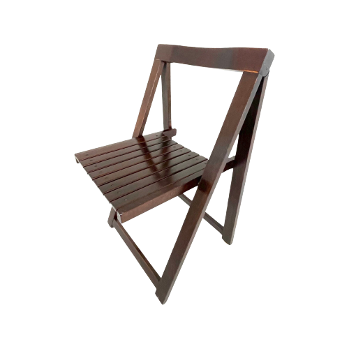 Aldo Jacober - Folding Chair Model ‘Trieste’ - Bazzani Italy - Dark Brown (Wood Grain) - Multiple