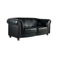 Sofa Bank Klassiek Zwart Leder