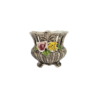 Bassano Keramiek - Bloempot - Italie - Bloemenmotief - 3E Kwart 20E Eeuw
