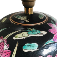 Chinese Lamp Voet Famille Noir Vintage