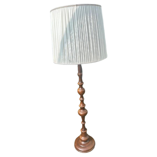 Vintage Brocante Staanlamp Met Granny Kap