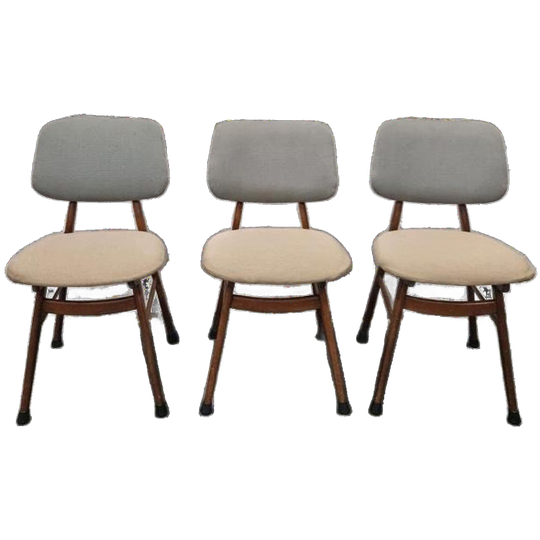 Set Van 3 Vintage Eetkamerstoelen Vintage Stoelen Teakhout 1