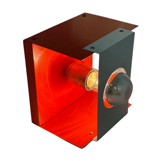 Cube Shaped - Vintage / Space Age Design Wall Mounted Lamp - Orange 1