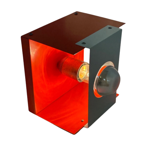 Cube Shaped - Vintage / Space Age Design Wall Mounted Lamp - Orange