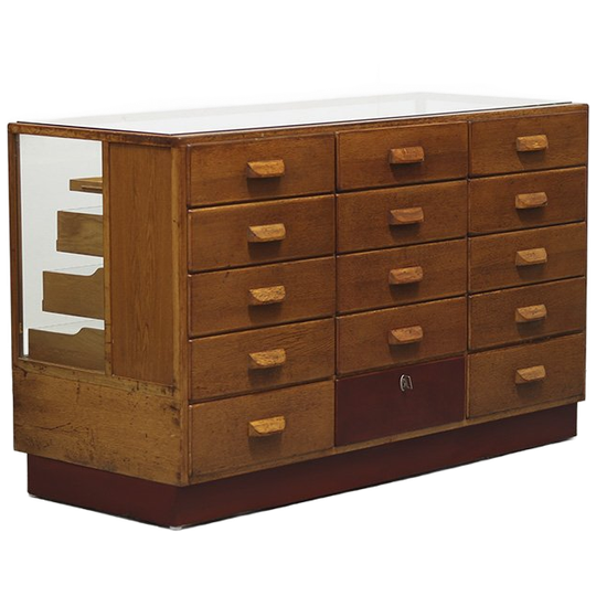 Vintage Toonbank Met Vitrine 1