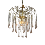 Xl Vintage Roze Murano Kroonluchter Hanglamp Kristallen Pegels thumbnail 1