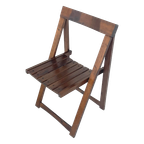 Aldo Jacober - Folding Chair Model ‘Trieste’ - Bazzani Italy - Dark Brown (Wood Grain) - Multiple thumbnail 1