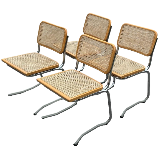Vintage Cesca Stoelen Set Uniek Model Jaren 80 Design 1