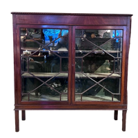 Engels Mahonie Vitrinekast Met Twee Planken, 122 Cm Breed