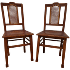 Vintage Houten Café Stoelen, Bistrostoelen, Eetkamerstoelen Set Prijs thumbnail 1