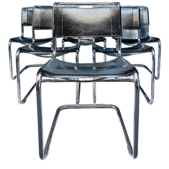 6x Vintage S33 Sledestoelen, Mart Stam Voor Thonet, Jaren 60 1