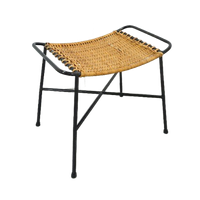 Ddr Rotan Kruk Met Staal Vintage