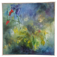 Abstract Olieverf Schilderij Mique De Boer 1993 Kleurrijk