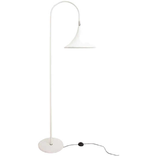 Vloerlamp Wit Met Trompetvormig Kap - Herda Jaren 80 1
