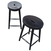 Set Van 2 Vintage Houten Kruks