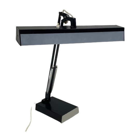Luxo - Desk Or Drafting Lamp With Two Fluorescent Bulbs - Industrial Design - Original And Marked 1