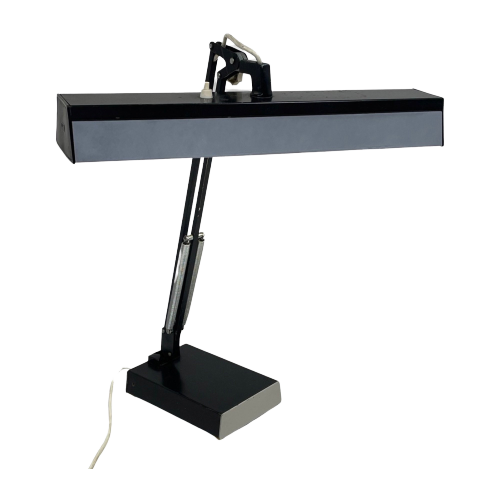 Luxo - Desk Or Drafting Lamp With Two Fluorescent Bulbs - Industrial Design - Original And Marked
