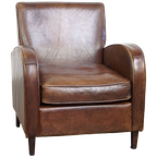 Statige, In Goede Staat Verkerende En Comfortabele Schapenleren Fauteuil/Armchair thumbnail 1