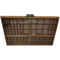 Brocante, Bruine Antieke Houten Letterbak, Wanddecoratie H
