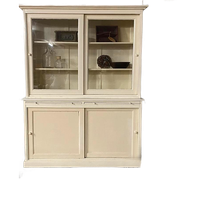 Franse Keukenkast, Oude Kast. Crème Wit. Originele Verflaag.