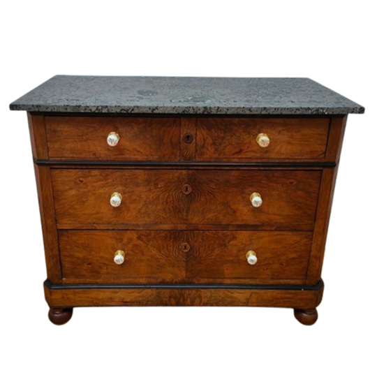 Vintage Frans Dressoir Commode Ladekast Badkamermeubel Met Marmer Blad 811 1