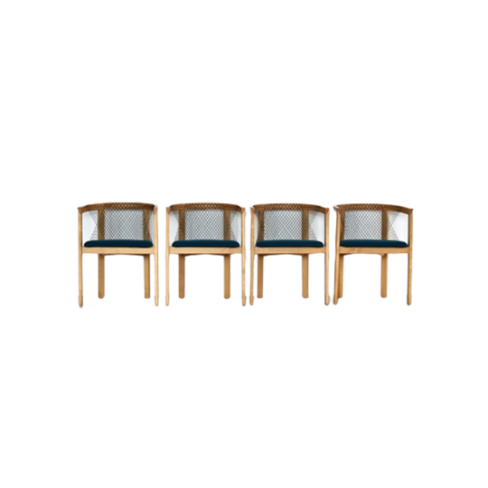 Vintage “string” Chairs | Stoelen | Tranekaer | Set Van 4 Prijs/set 1