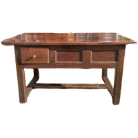 Oude Robuuste Franse Tafel, Sidetable, Haltafel Met 2 Lades