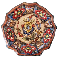 Vintage Wandbord Duits Keramiek Flora Bordje