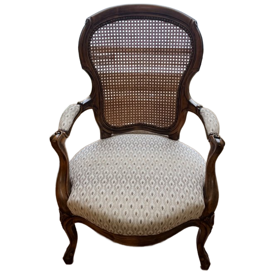 Prachtige Antieke Fauteuil Met Webbing 1
