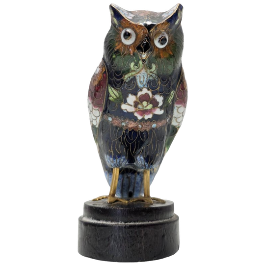 Vintage Cloisonné Uil 1
