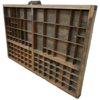 Brocante, Bruine Antieke Houten Letterbak, Wanddecoratie I thumbnail 1