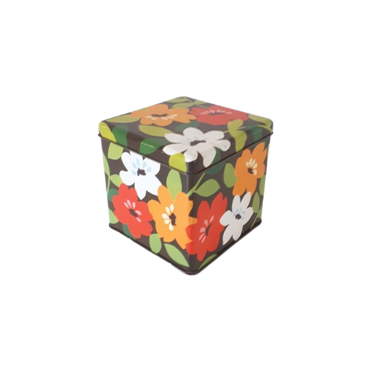 Retro Blikje Bloemen Theeblik Blik 1