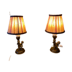 Set Van Twee Vintage Tafellampen, Sfeerverlichting Met Kindjes Of Engelen thumbnail 1