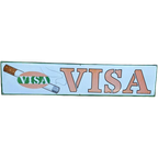 Groot Vintage Emaille Bord Met Reclame Voor Visa-Sigaretten. thumbnail 1